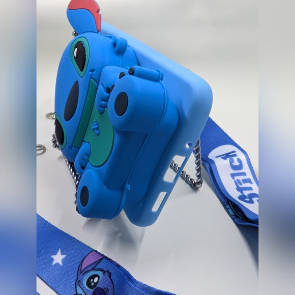 Stitch 3D Soft Silicon Coin Cell Phone Cover w/ Lanyard & Wrist Strap - Picture 6 of 10